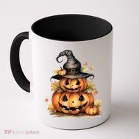 Halloween Pumpkin Witch Fall Autumn Illustration Coffee Mug thumb 0