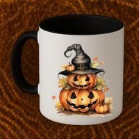 Halloween Pumpkin Witch Fall Autumn Illustration Coffee Mug thumb 2