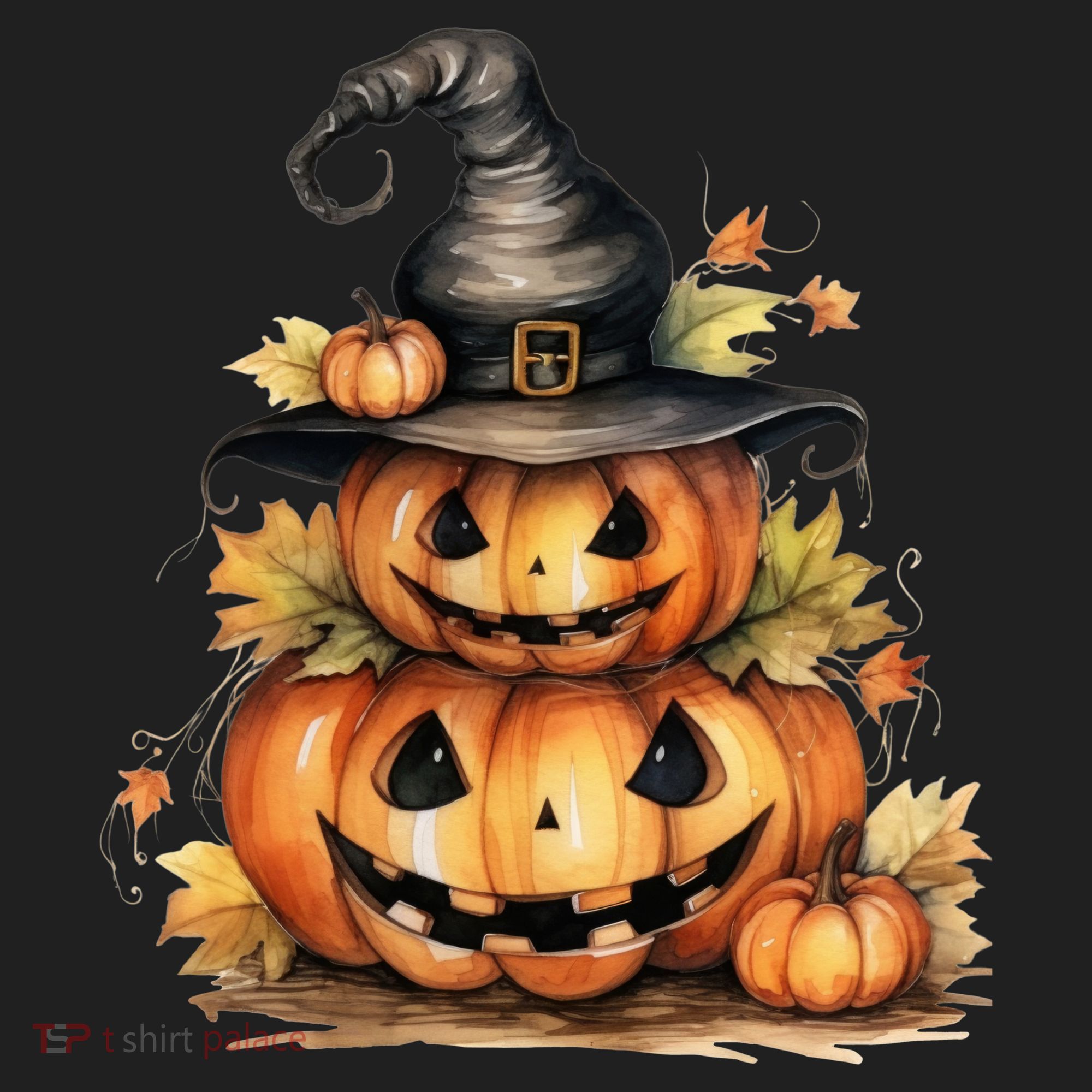 Halloween Pumpkin Witch Fall Autumn Illustration Beanie