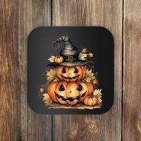 Halloween Pumpkin Witch Fall Autumn Illustration Coaster thumb 0