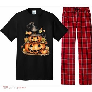 Halloween Pumpkin Witch Fall Autumn Illustration Pajama Set