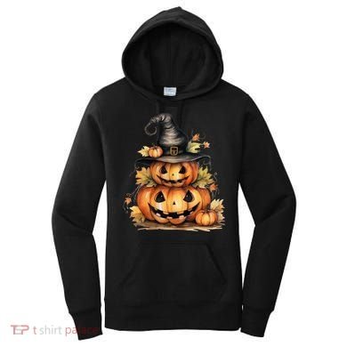 Halloween Pumpkin Witch Fall Autumn Illustration Women's Hoodie