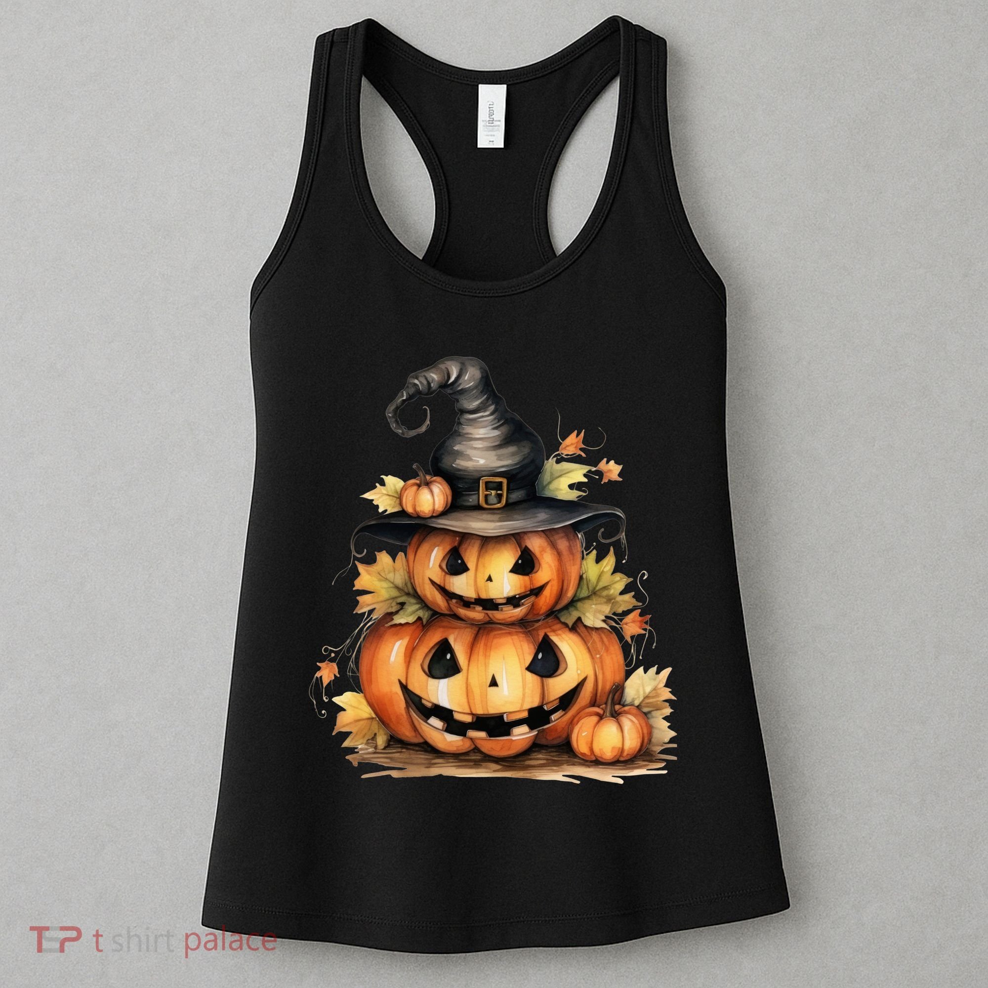 Halloween Pumpkin Witch Fall Autumn Illustration Women's Tank Top
