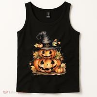 Halloween Pumpkin Witch Fall Autumn Illustration Tank Top thumb 2