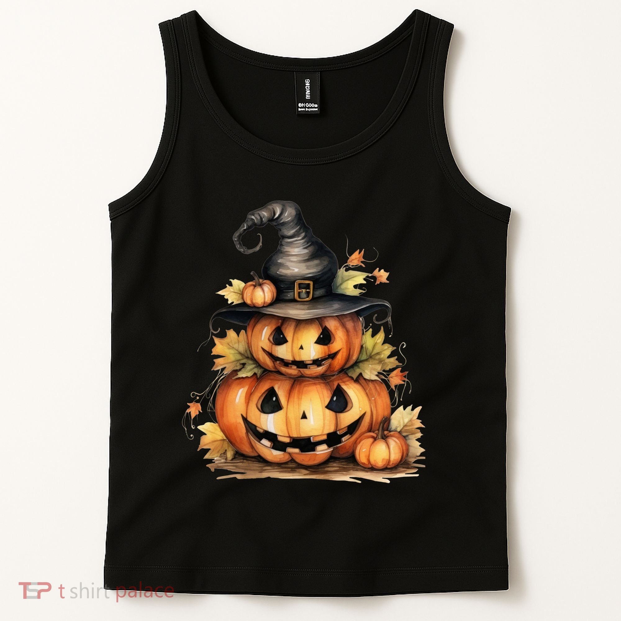 Halloween Pumpkin Witch Fall Autumn Illustration Tank Top