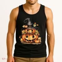 Halloween Pumpkin Witch Fall Autumn Illustration Tank Top thumb 3