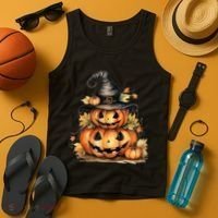 Halloween Pumpkin Witch Fall Autumn Illustration Tank Top thumb 4