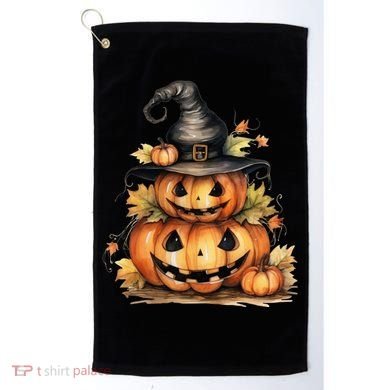 Halloween Pumpkin Witch Fall Autumn Illustration Golf Towel