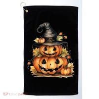 Halloween Pumpkin Witch Fall Autumn Illustration Golf Towel thumb 0
