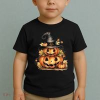Halloween Pumpkin Witch Fall Autumn Illustration Toddler T-Shirt thumb 2