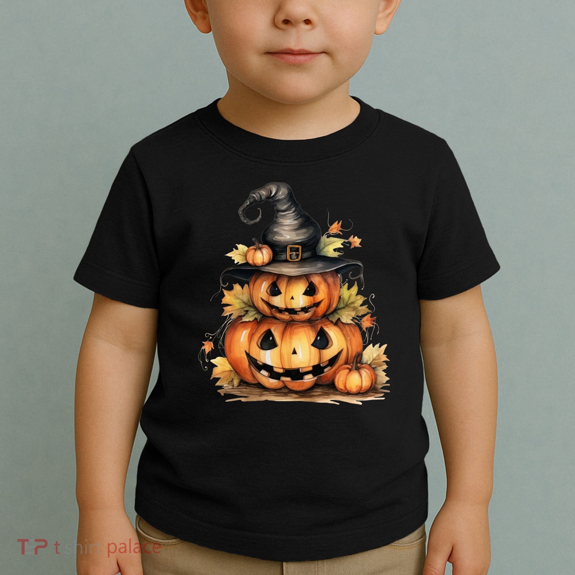 Halloween Pumpkin Witch Fall Autumn Illustration Toddler T-Shirt