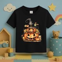 Halloween Pumpkin Witch Fall Autumn Illustration Toddler T-Shirt thumb 3