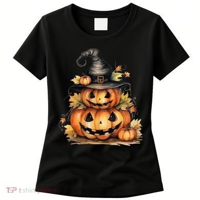 Halloween Pumpkin Witch Fall Autumn Illustration Women's T-Shirt