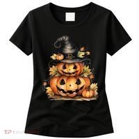 Halloween Pumpkin Witch Fall Autumn Illustration Women's T-Shirt thumb 0