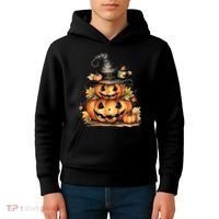 Halloween Pumpkin Witch Fall Autumn Illustration Kids Hoodie thumb 4