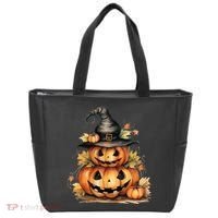 Halloween Pumpkin Witch Fall Autumn Illustration Tote Bag thumb 0