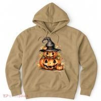 Halloween Pumpkin Witch Fall Autumn Illustration Hoodie thumb 0