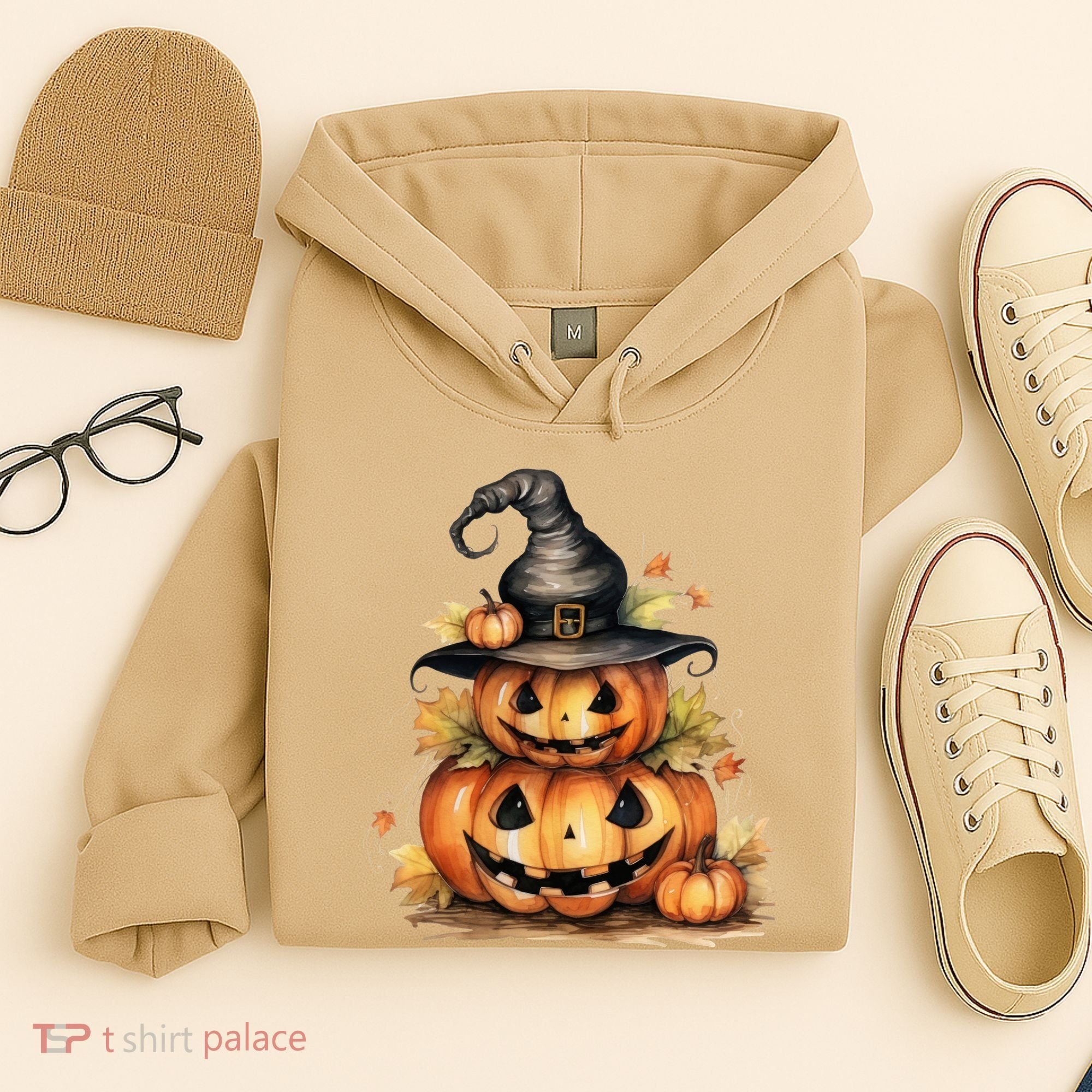 Halloween Pumpkin Witch Fall Autumn Illustration Hoodie