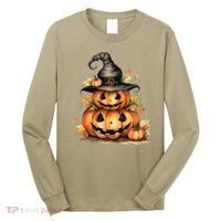 Halloween Pumpkin Witch Fall Autumn Illustration Long Sleeve Shirt thumb 0