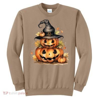 Halloween Pumpkin Witch Fall Autumn Illustration Sweatshirt