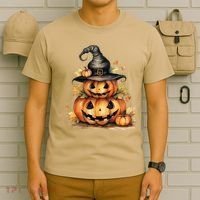 Halloween Pumpkin Witch Fall Autumn Illustration T-Shirt thumb 6