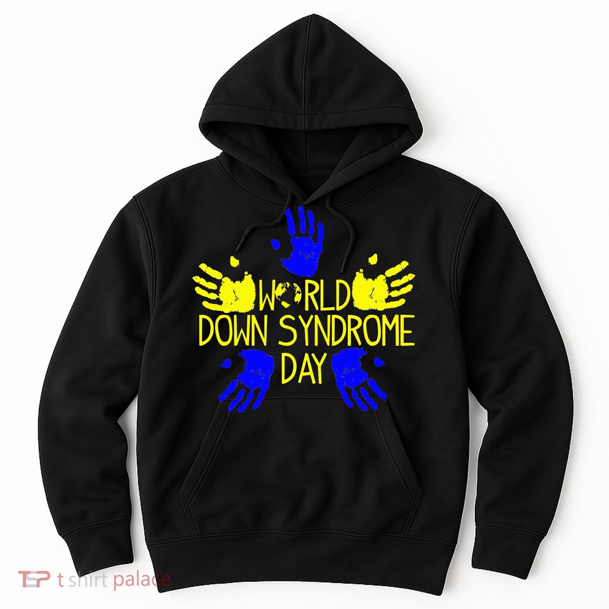 Hand Print World Down Syndrome Day funny cancer Hoodie