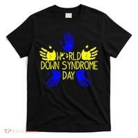 Hand Print World Down Syndrome Day funny cancer T-Shirt thumb 0