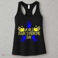 Hand Print World Down Syndrome Day funny cancer Women's Tank Top thumb 3