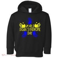 Hand Print World Down Syndrome Day funny cancer Toddler Hoodie thumb 0
