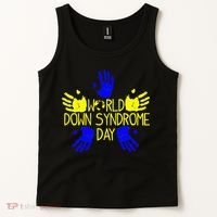 Hand Print World Down Syndrome Day funny cancer Tank Top thumb 2