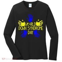 Hand Print World Down Syndrome Day funny cancer Women's Long Sleeve Shirt thumb 0