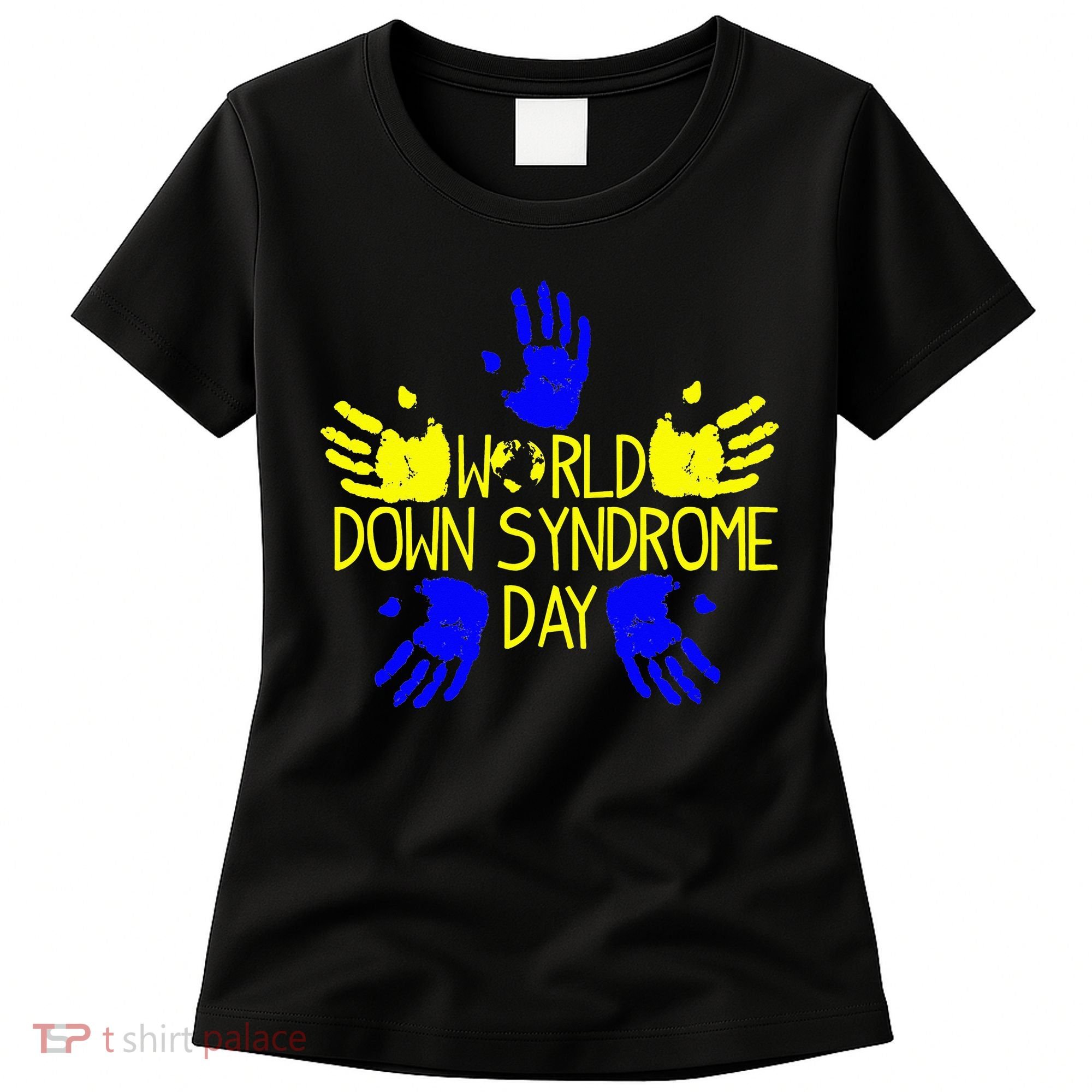 Hand Print World Down Syndrome Day funny cancer Women's T-Shirt
