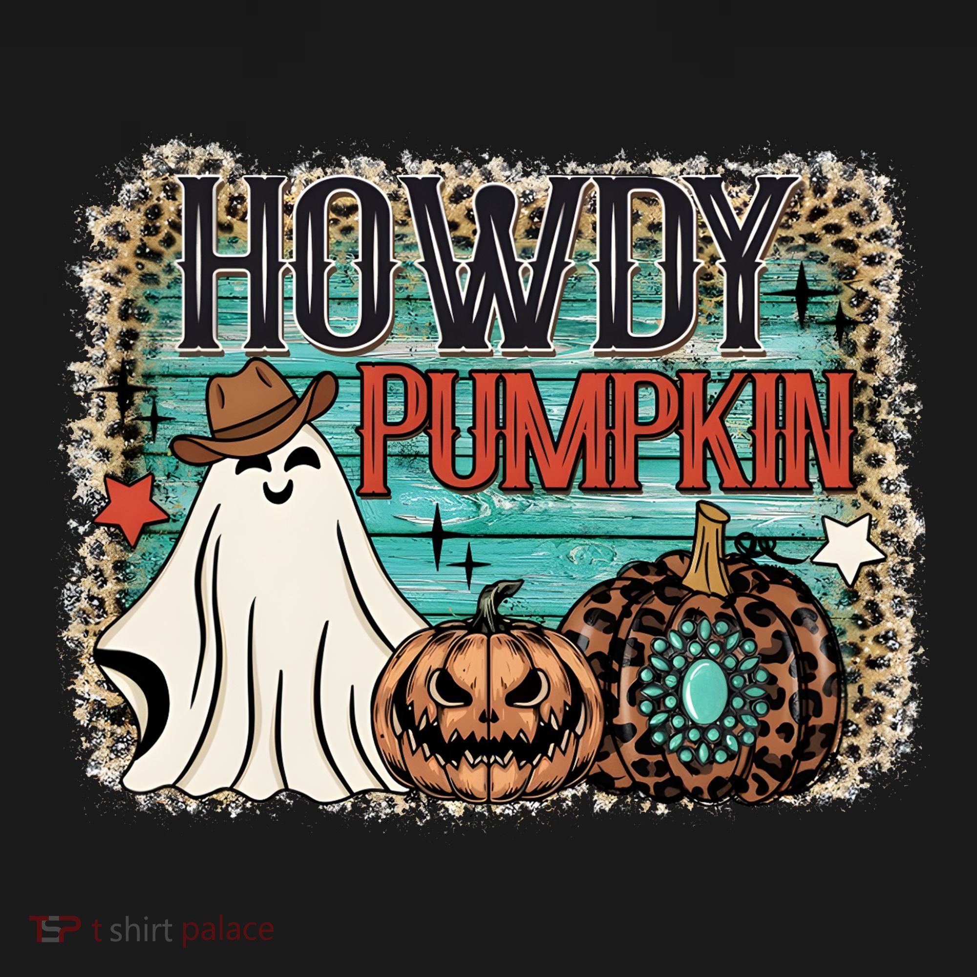 Howdy Pumpkin Western Halloween Spooky Season Coaster