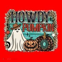 Howdy Pumpkin Western Halloween Spooky Season Santa Hat thumb 1