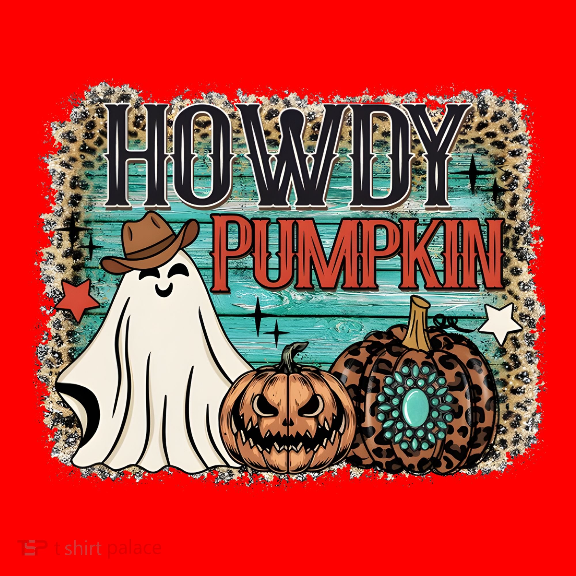 Howdy Pumpkin Western Halloween Spooky Season Santa Hat