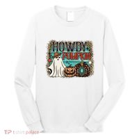 Howdy Pumpkin Western Halloween Spooky Season Long Sleeve Shirt thumb 0