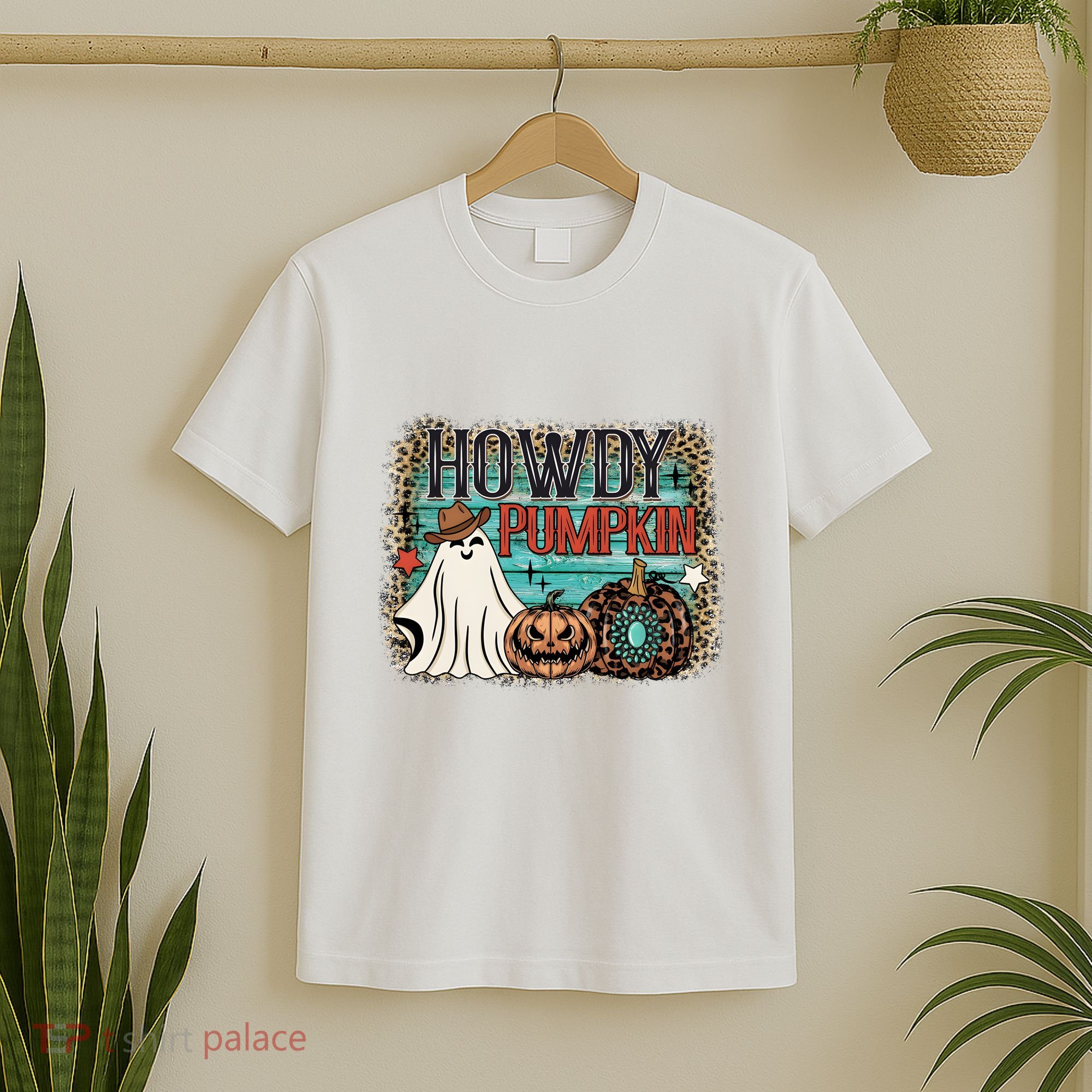 Howdy Pumpkin Western Halloween Spooky Season T-Shirt