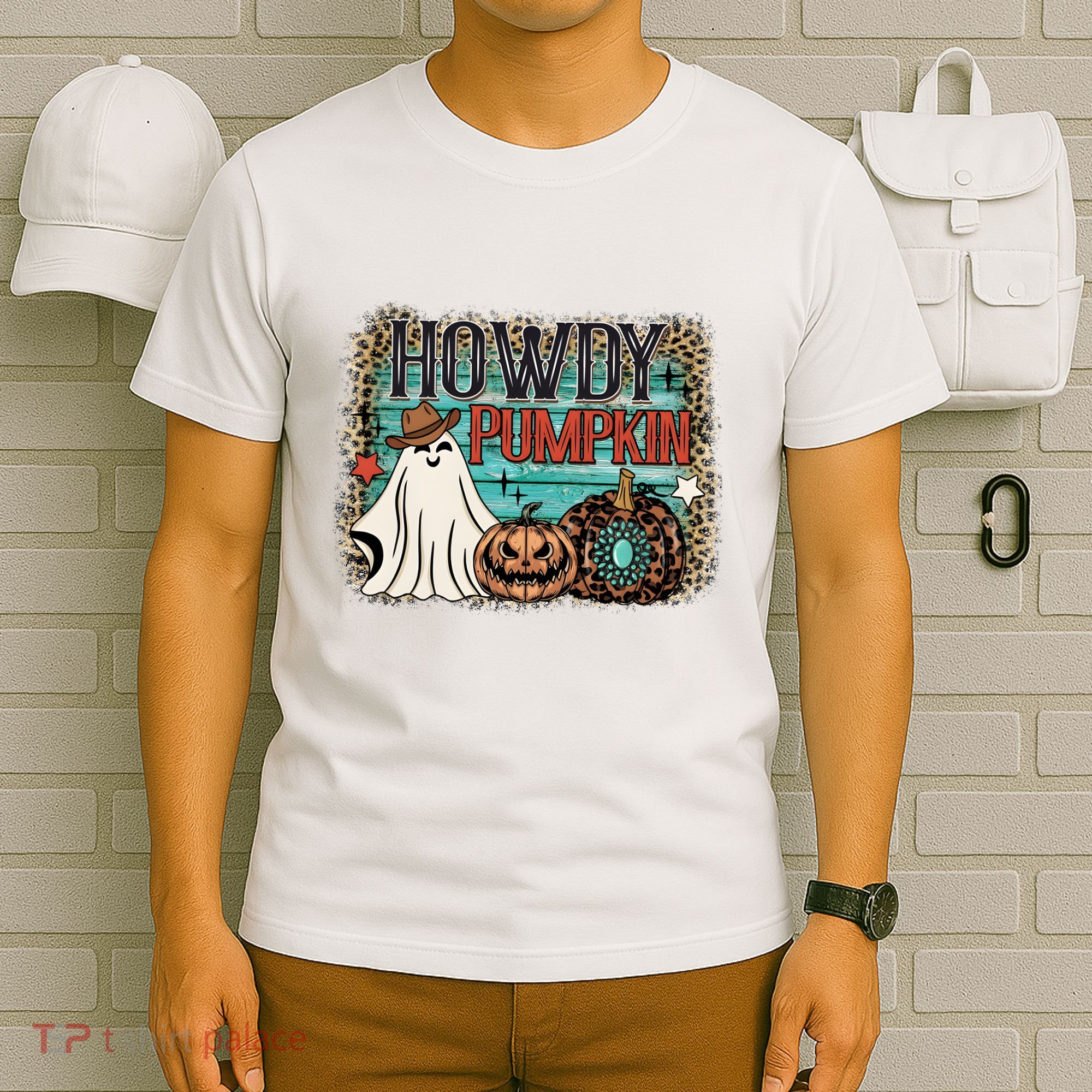 Howdy Pumpkin Western Halloween Spooky Season T-Shirt