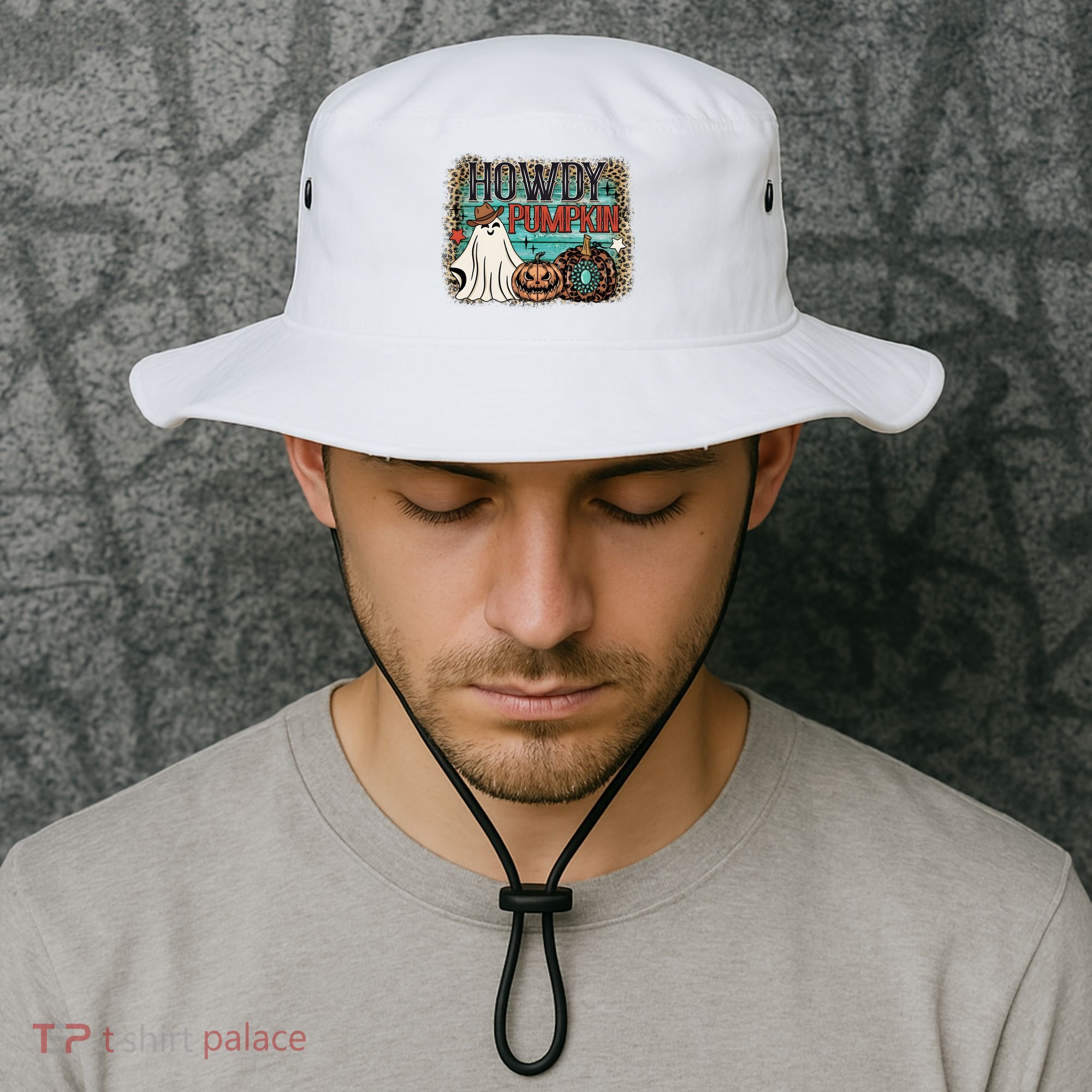 Howdy Pumpkin Western Halloween Spooky Season Bucket Hat