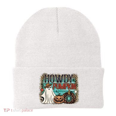 Howdy Pumpkin Western Halloween Spooky Season Beanie