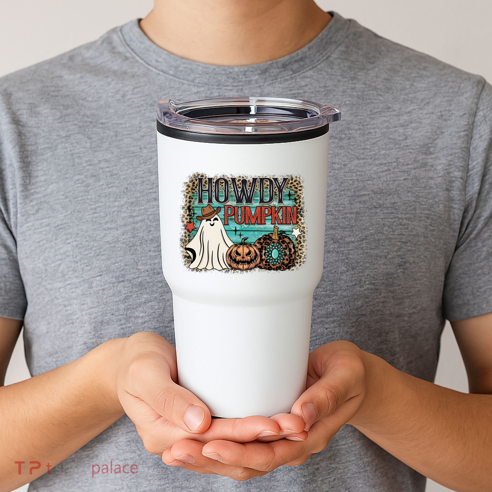 Howdy Pumpkin Western Halloween Spooky Season Tumbler