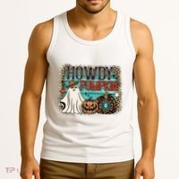 Howdy Pumpkin Western Halloween Spooky Season Tank Top thumb 3