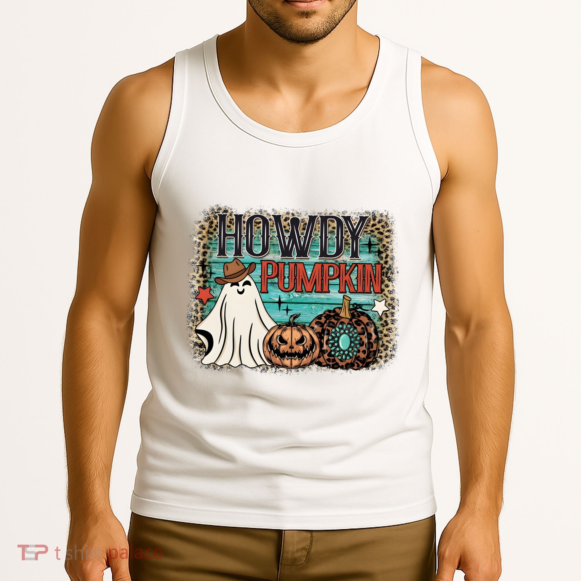 Howdy Pumpkin Western Halloween Spooky Season Tank Top