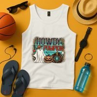 Howdy Pumpkin Western Halloween Spooky Season Tank Top thumb 4