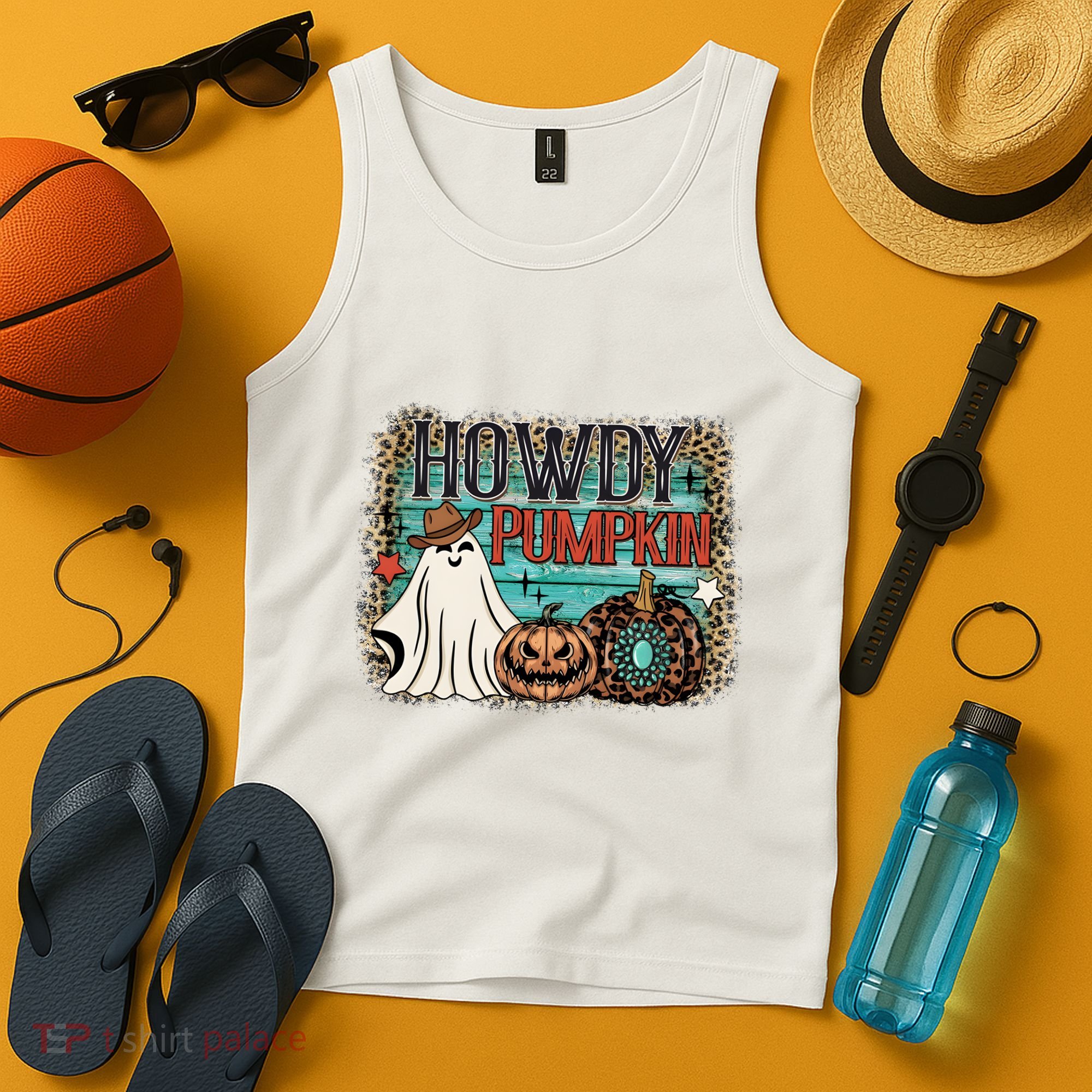 Howdy Pumpkin Western Halloween Spooky Season Tank Top