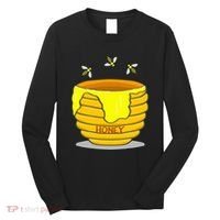 Honey Pot With Honey Bees Long Sleeve Shirt thumb 0