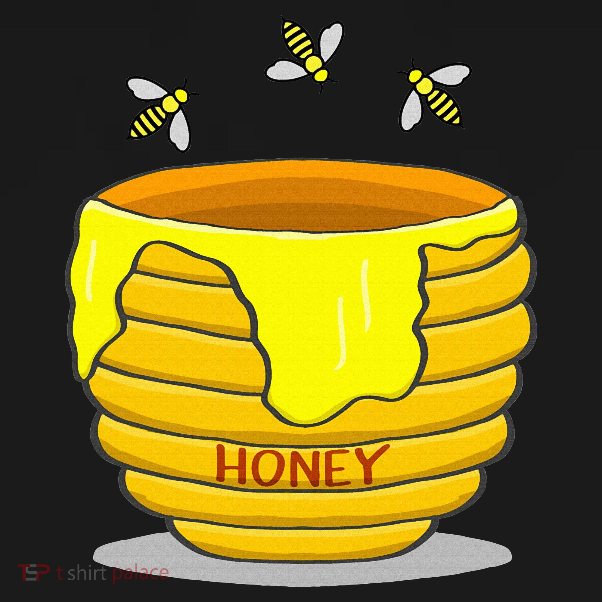 Honey Pot With Honey Bees Button