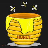 Honey Pot With Honey Bees Bucket Hat thumb 4