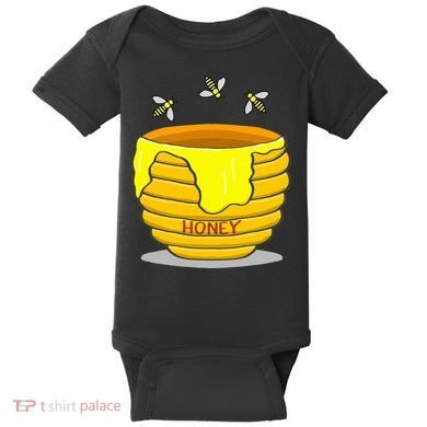 Honey Pot With Honey Bees Baby Bodysuit