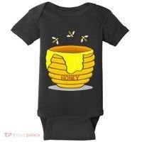 Honey Pot With Honey Bees Baby Bodysuit thumb 0
